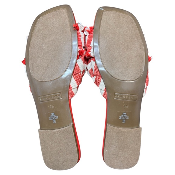 Marc Fisher Orbit Red Striped Women's Sandals - Size 10 - New (No box) - Picture 3 of 4